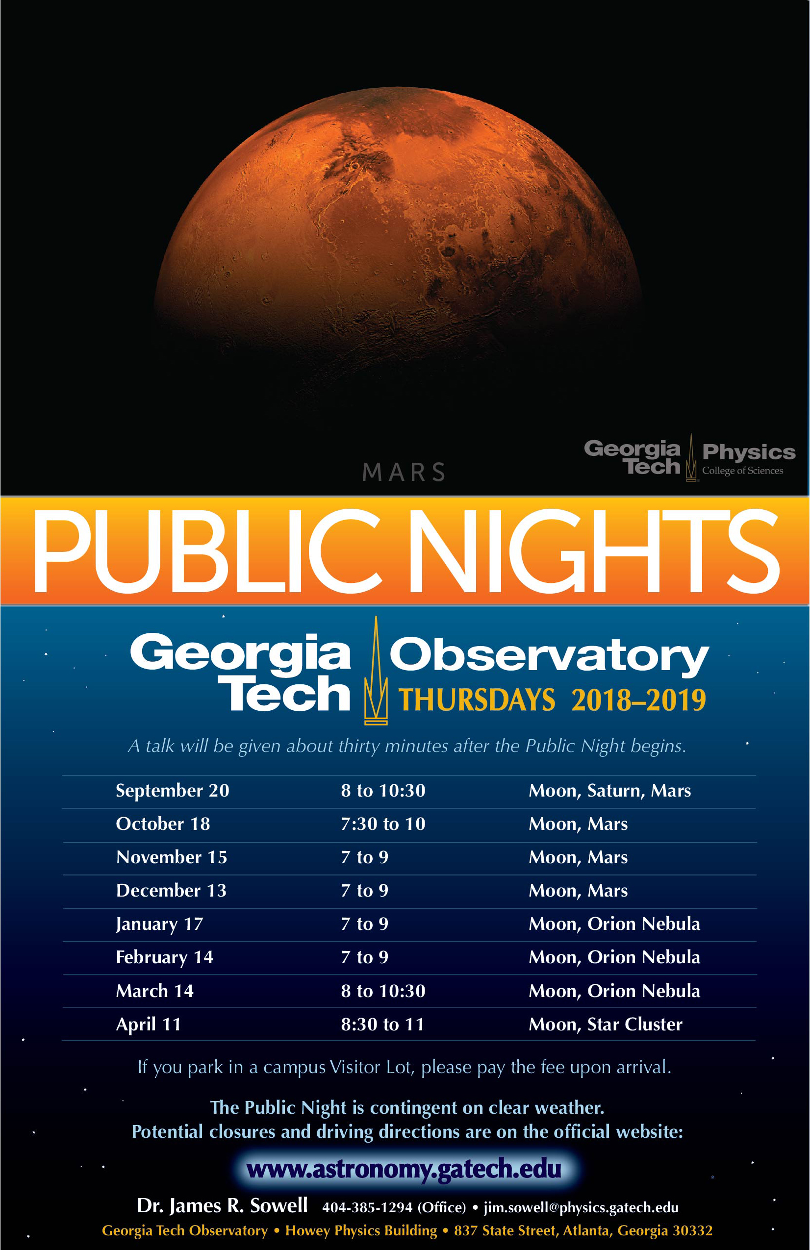 Public Nights at the Georgia Tech Observatory | College of Sciences