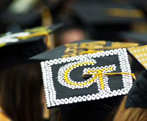 A bedazzled graduate cap