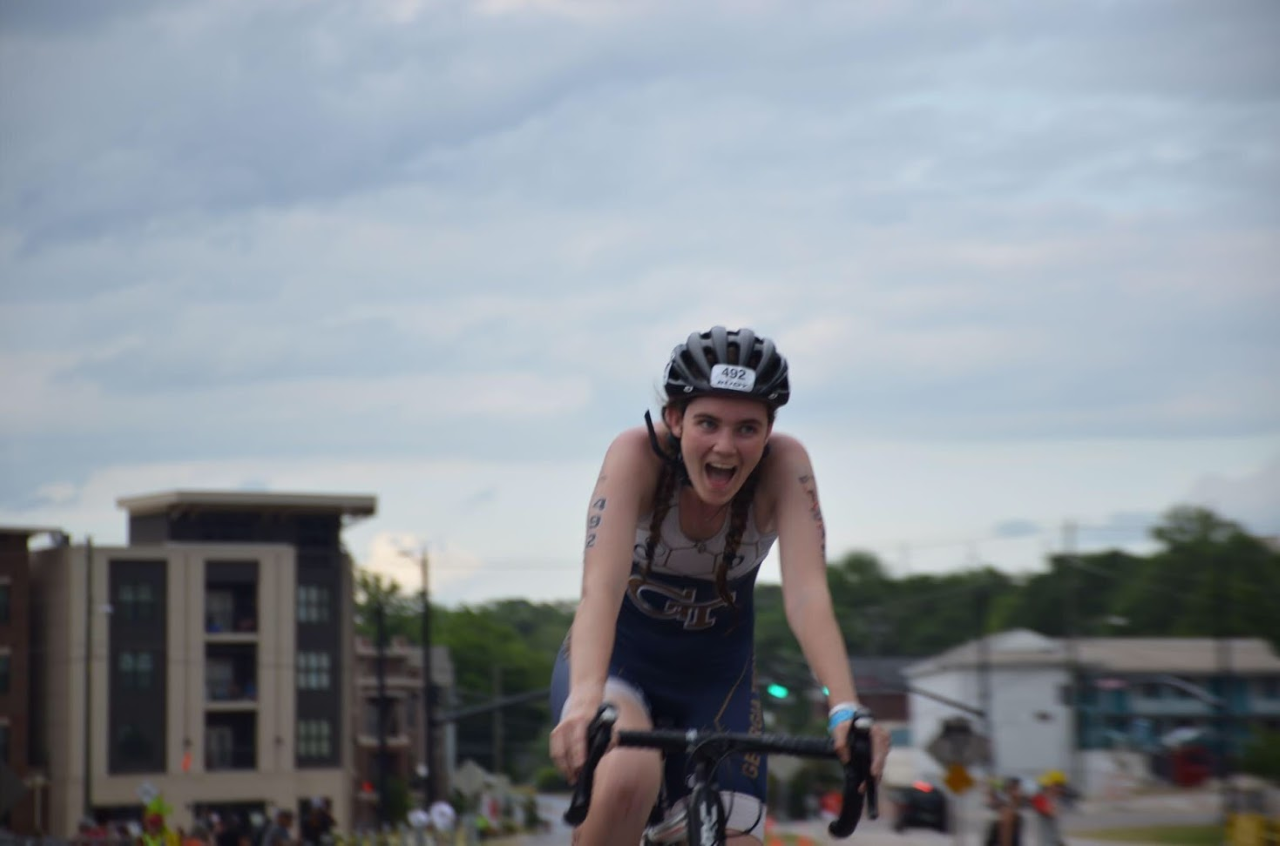 Bove at the USAT Collegiate Nationals with the Georgia Tech Triathlon Club Team.
