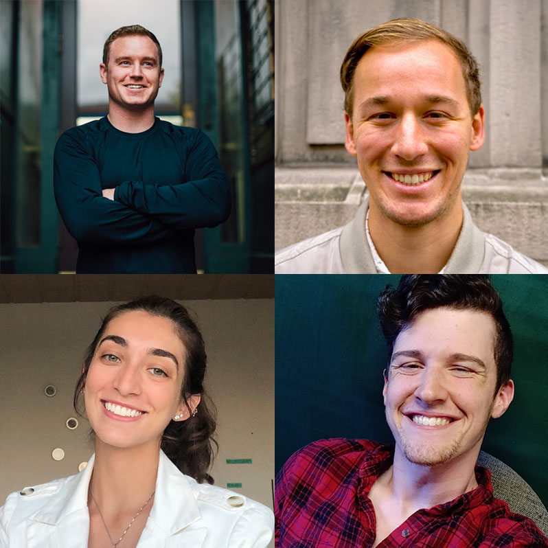 Spring 2021 CIC Winners. Pictured clockwise from top-left: Robert Stout, Carl Demolder, Daniele Gavetti De Mari, and Phillip M. Kinney.