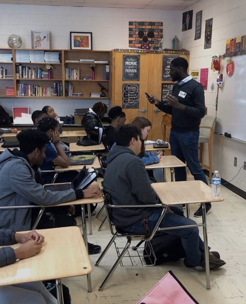 In February, Freeman had an interactive discussion with a class of 10th graders for their Black History Month Celebration.