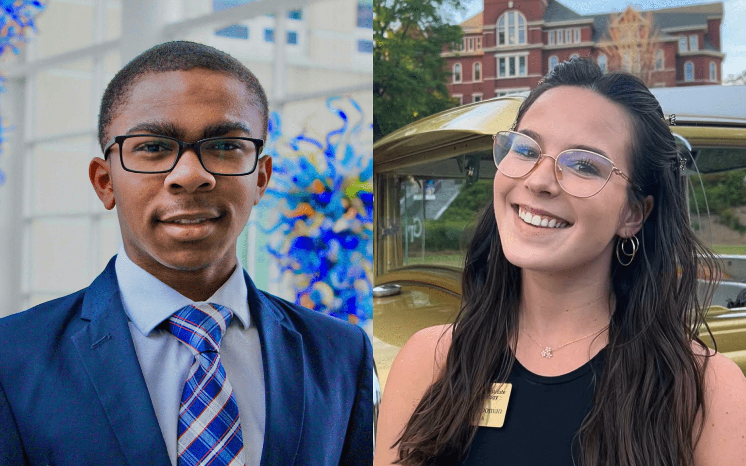 2026 Love Award Recipients: Caleb Adams (Business Administration) and Marielle Frooman (Biochemistry)
