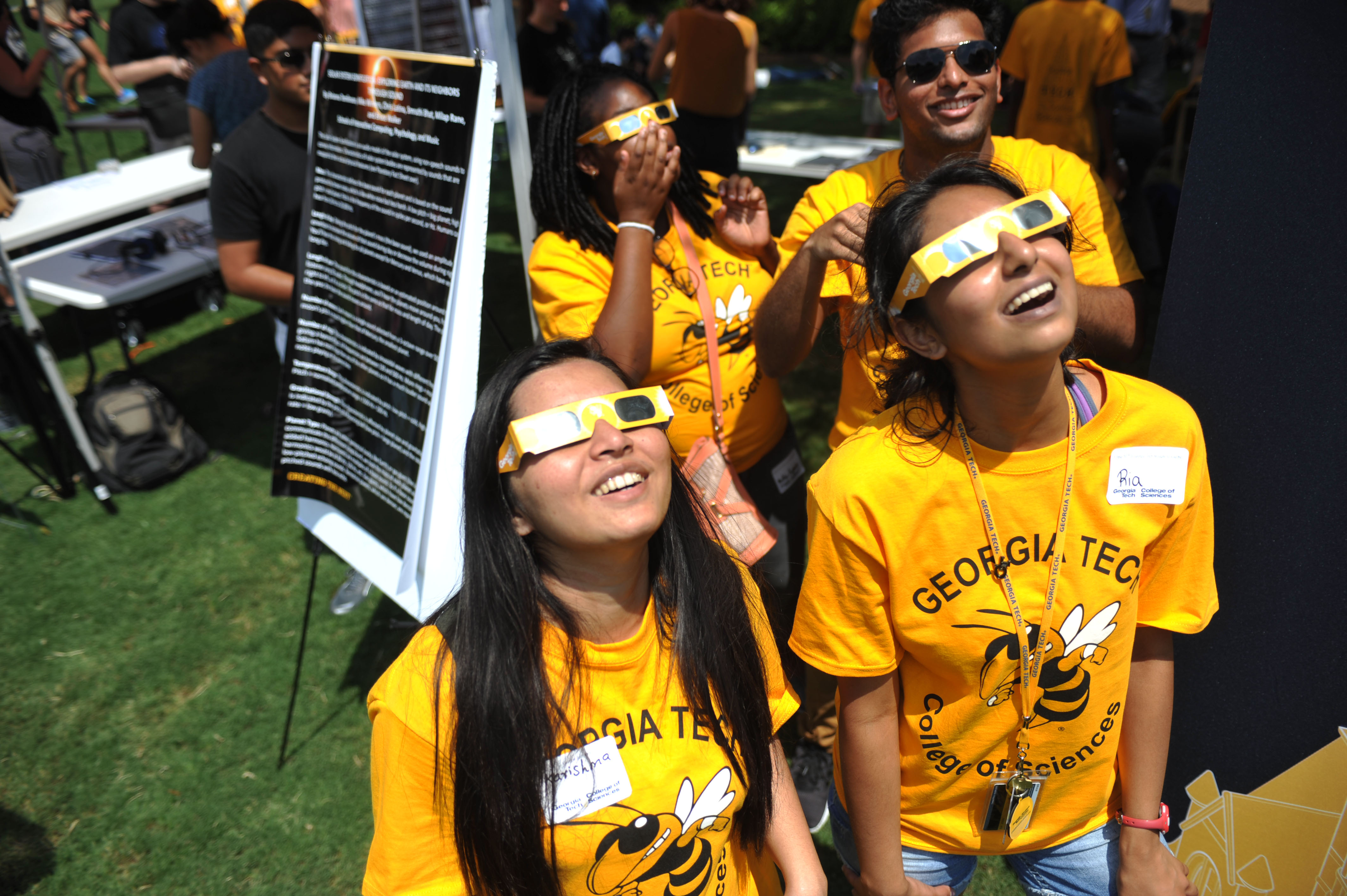 Georgia Tech students witness the 2017 total solar eclipse on campus. 