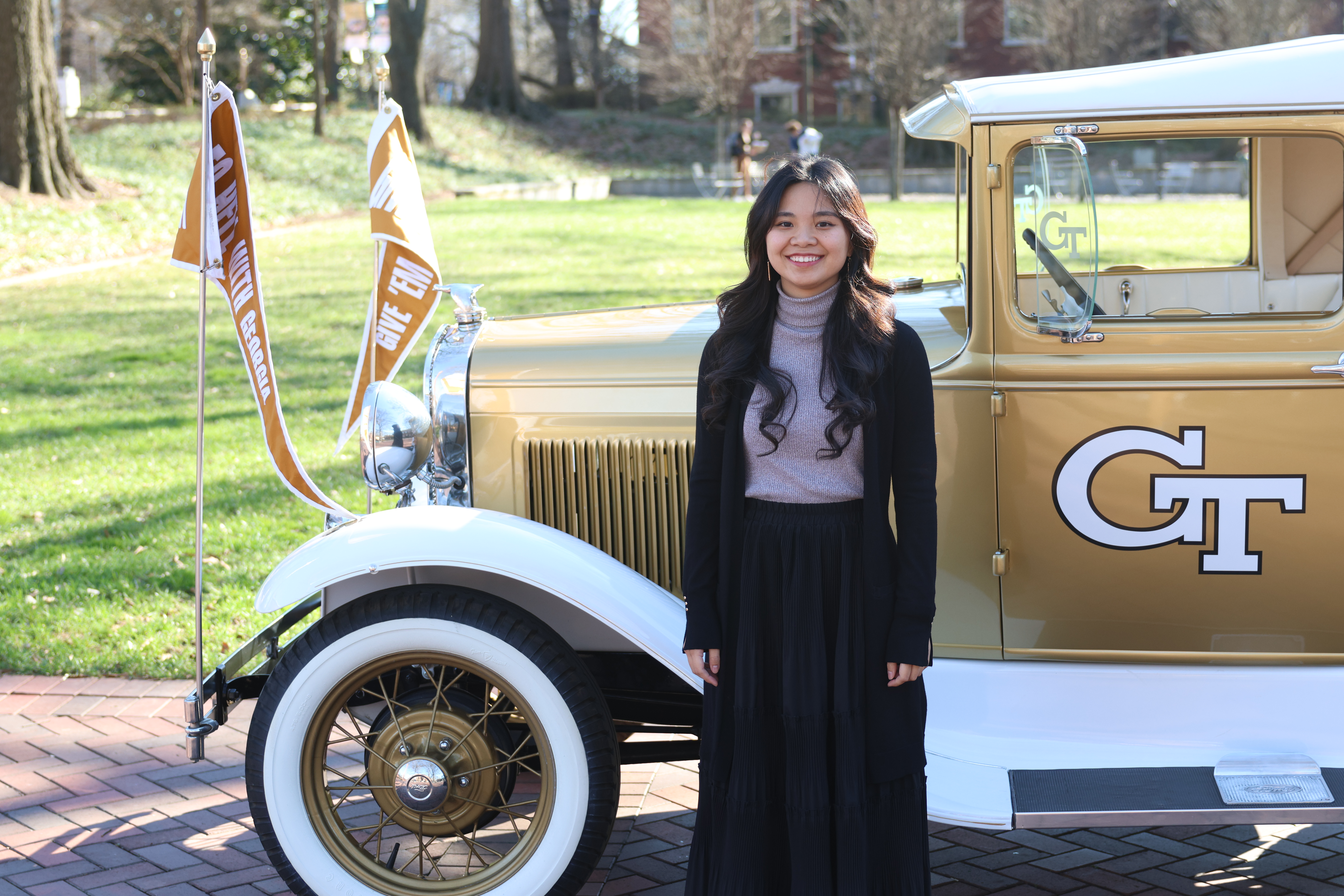 Graduate SGA President Kiera Tran proudly represents Georgia Tech