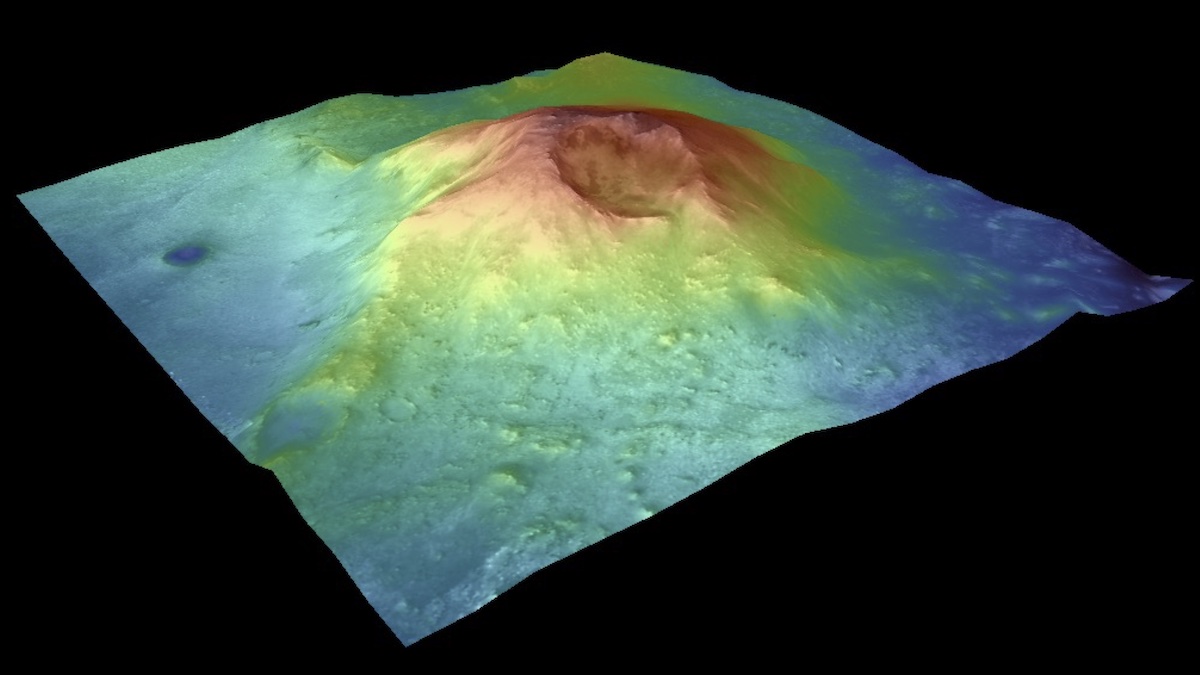 A view of Jezero Mons from the publication. The mountain is ~21 km across.