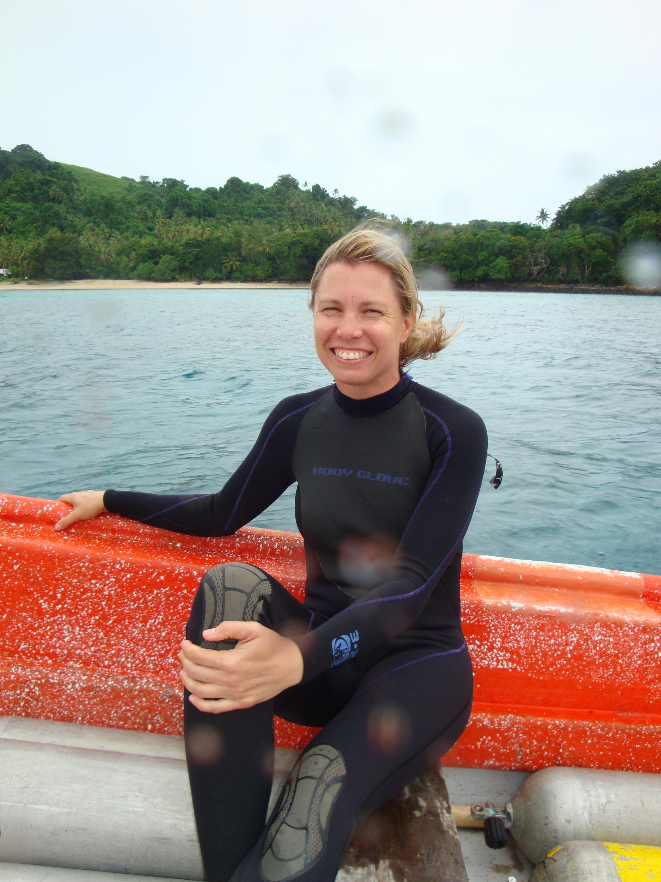 Julia Kubanek, vice president of Interdisciplinary Research and College of Sciences researcher, in Fiji in 2017. 