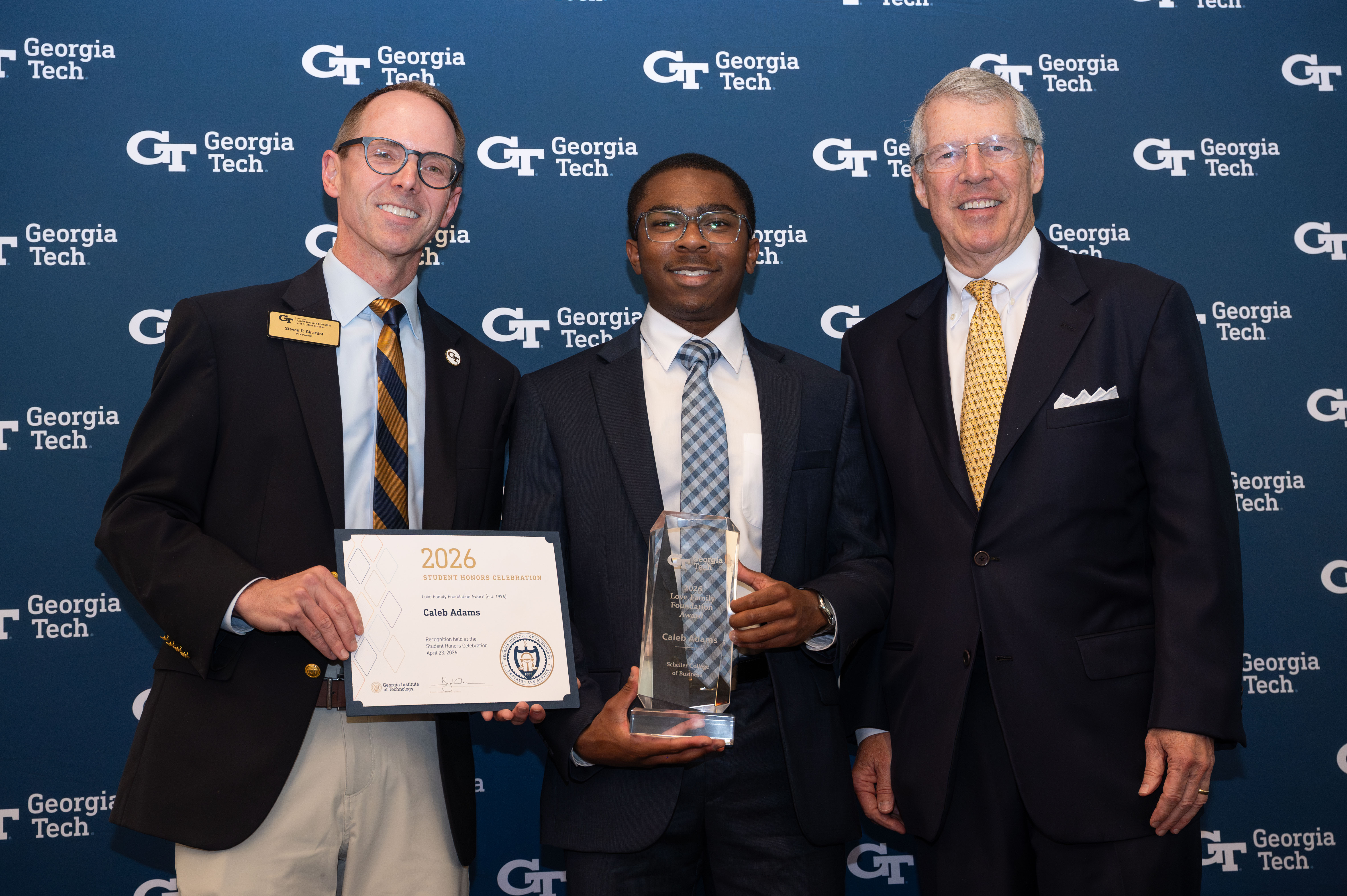 Student Honors Celebration 2026. Caleb Adams Received Love Award. Photo by Joya Chapman.