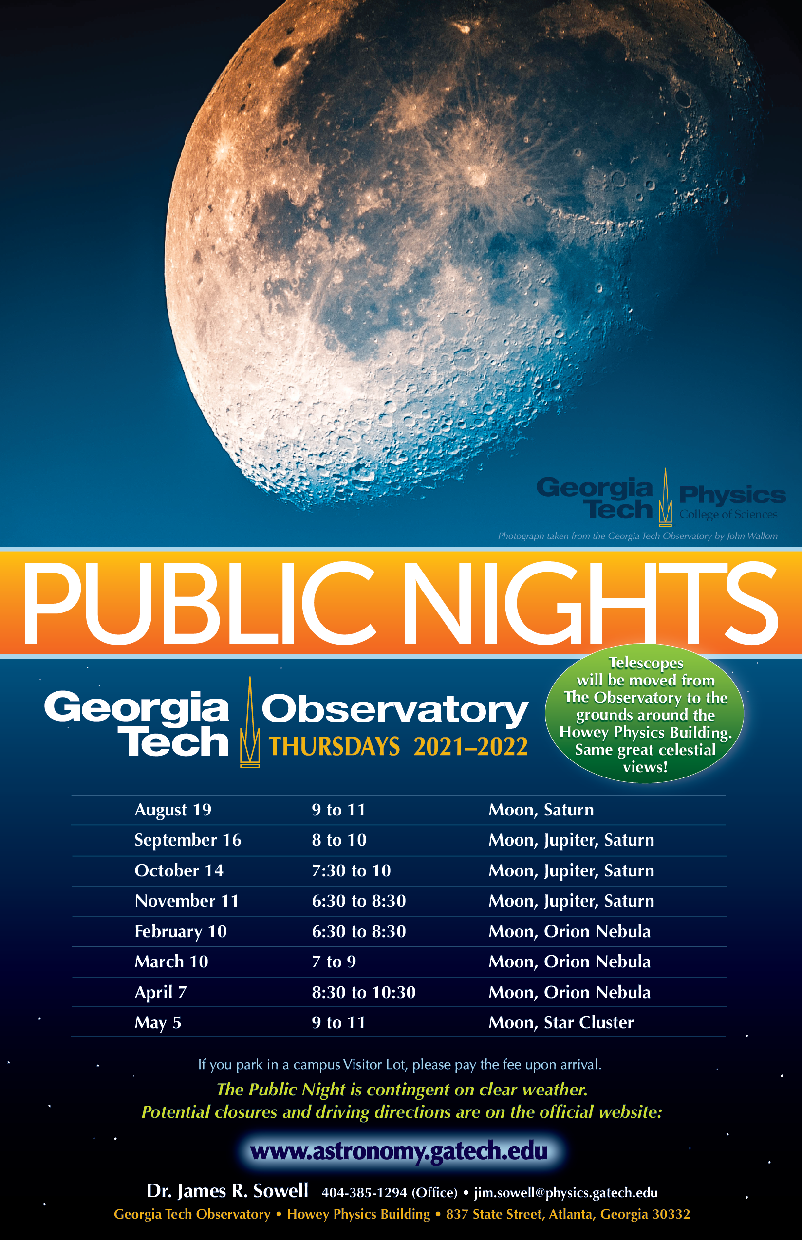 Public Nights at the Georgia Tech Observatory