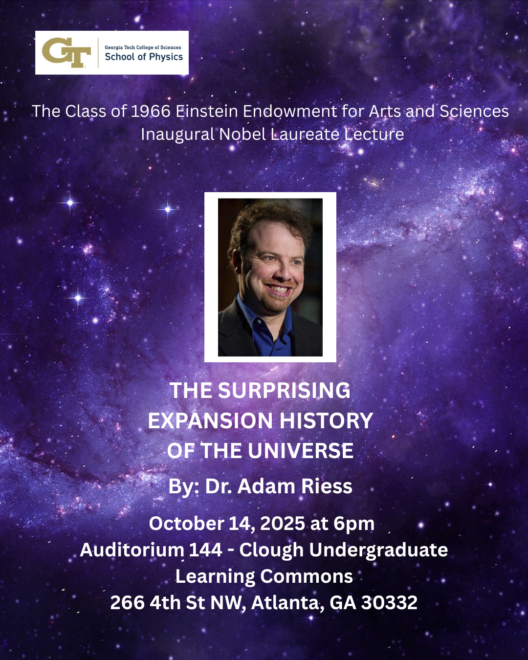 Flyer - Nobel Laureate Lecture by Dr. Adam Riess