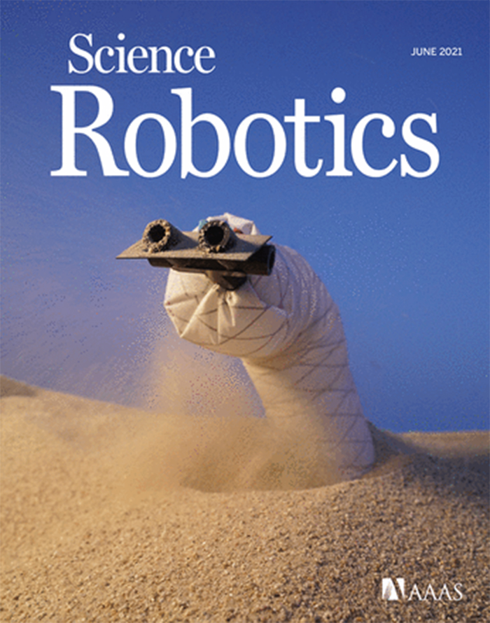 Science Robotics, June 2021 Online Cover: Groundbreaking Soft Robot (Credit: Sicheng Wang)