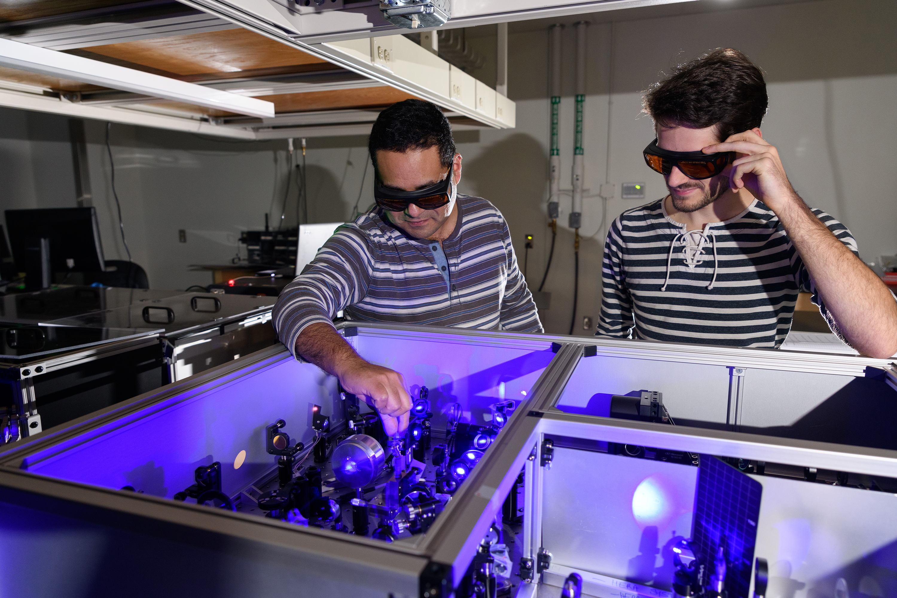 Carlos Silva and Felix Thouin in Silva's lab at Georgia Tech