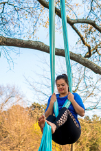 Harper Doherty, artist on aerial silks Harper Doherty, artist on aerial silks