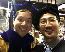 Jiyoun Jeong (left) and Harold Kim at May 2019 graduation Jiyoun Jeong (left) and Harold Kim at May 2019 graduation