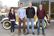 Explorers of multicellularity: (from left) Kimberly Chen, Will Ratcliff, Frank Rosenzweig, and Matt Herron (Credit: Jennifer Pentz) Explorers of multicellularity: (from left) Kimberly Chen, Will Ratcliff, Frank Rosenzweig, and Matt Herron (Credit: Jennifer Pentz)