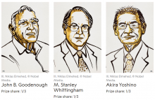 Winners of 2019 Nobel Prize in Chemistry (Credit: Nobel Media) Winners of 2019 Nobel Prize in Chemistry (Credit: Nobel Media)