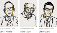 Winners of 2019 Nobel Prize in Physics (Credit: Nobel Media) Winners of 2019 Nobel Prize in Physics (Credit: Nobel Media)