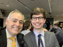 Georgia Tech President Angel Cabrera and Daniel Gurevich at the USG Academic Recognition Day Awards Feb. 11. (Photo by Angel Cabrera) Georgia Tech President Angel Cabrera and Daniel Gurevich at the USG Academic Recognition Day Awards Feb. 11. (Photo by Angel Cabrera)