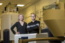 Julia Kubanek NMR with Serge Lavoie Remy Poulin