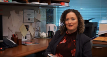 Amanda Stockton, asst .professor in the School of Chemistry and Biochemistry Amanda Stockton in office