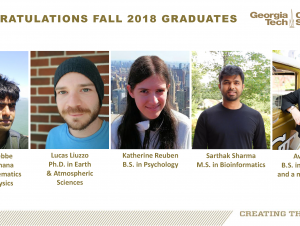 College of Sciences Fall 2018 Graduates