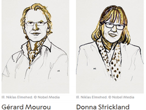Inventors of chirped pulse amplification (Courtesy of Nobel Media)