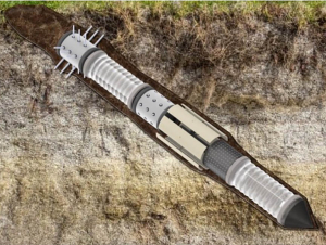 Rendering of the Burrowing Robot with Integrated Sensing System (BRISS).