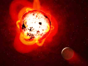 A rocky planet orbits the red dwarf star Proxima Centauri (Courtesy of NASA, ESA, G. Bacon STSci)
