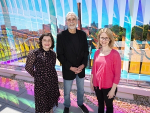 Jennifer Glass, Frank Rosenzweig, and Martha Grover represent Georgia Tech as chairs of AbSciCon 2022.