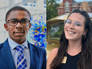 2026 Love Award Recipients: Caleb Adams (Business Administration) and Marielle Frooman (Biochemistry)