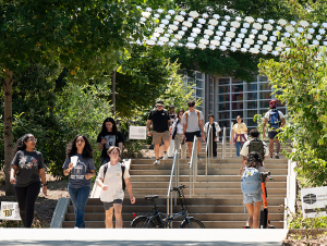 Students walking on Georgia Tech's campus