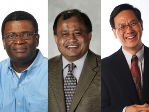 From left: Adegboyega "Yomi" Oyelere, Madhavan Swaminathan, Zhong Lin Wang.
