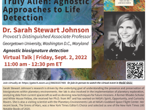 Fall 2022 GT Astrobiology Distinguished Lecture and Social Event