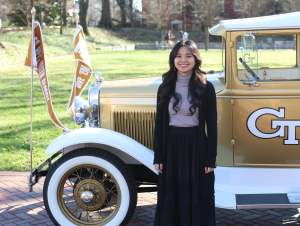 Graduate SGA President Kiera Tran proudly represents Georgia Tech