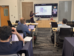 The kickoff meeting marked the first time that a large group of team members came together in person. Team members shared what they will bring to the mission and spent time refining the goals and requirements of the mission.