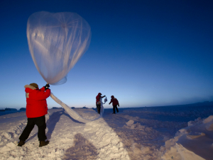 Researchers launch a a lightweight, balloon-borne instrument to collect data. "To keep advancing, we need scientists who can determine what data we need, collect that data, and solve problems," Bracco says. (NOAA)