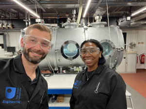Jacob Adler (left) and Sharissa Thompson (right) conducting research. Jacob Adler (left) and Sharissa Thompson (right) conducting research.