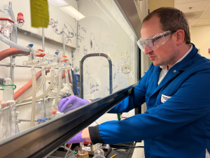 Will Gutekunst in his lab