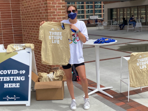 Free t-shirts and local restaurant discounts are popping up at Tech's Covid-19 vaccine clinics and asymptomatic surveillance testing sites on campus.