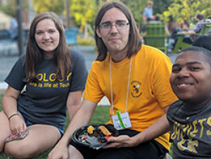 Explore students hanging out on West Campus