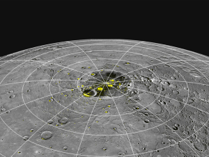Ice at Mercury's poles