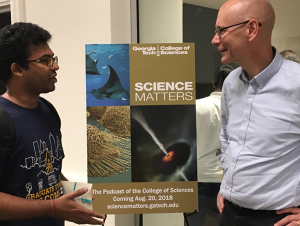 Sachin Kothandaraman and College of Sciences Interim Dean David Collard 
