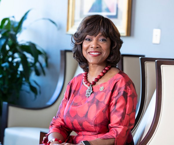 Valerie Montgomery Rice, Georgia Tech alumna, President and Dean of Morehouse School of Medicine, and recipient of the Georgia Tech Alumni Association’s Dean Griffin Community Service Award. (Photo Kaylinn Gilstrap, Georgia Tech Alumni Magazine.)