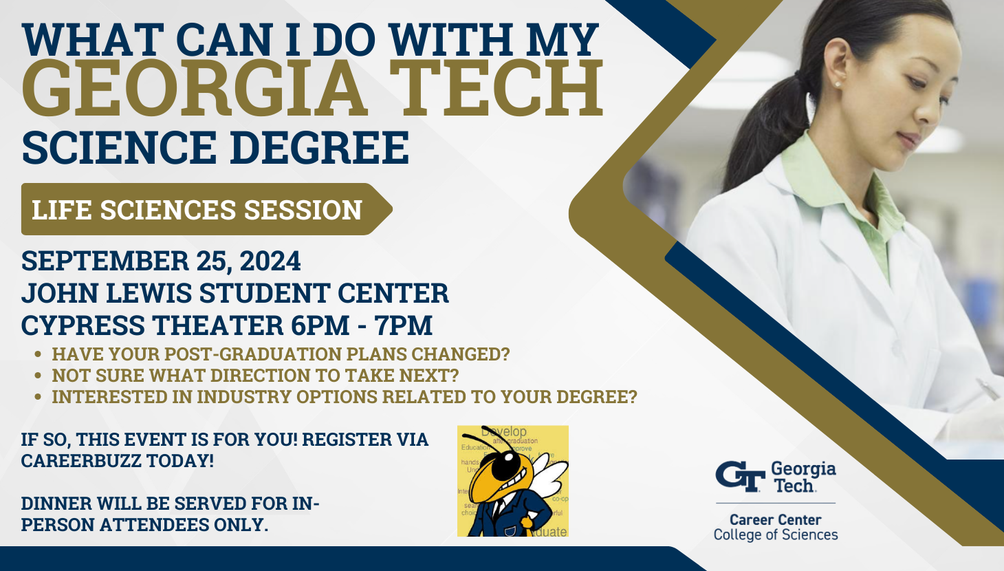 Flyer - What Can I Do with My Georgia Tech Science Degree (Life Sciences Session)