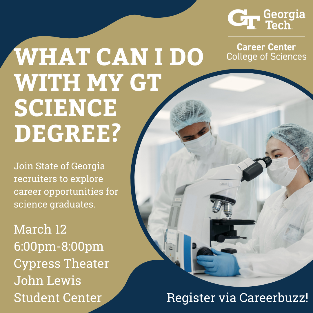 What can I do with my sciences degree - March 12, 2025 event flyer